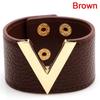 Wide V Leather Bangle Punk Cuff Bracelet Wrap Wristband Jewelry Accessories
