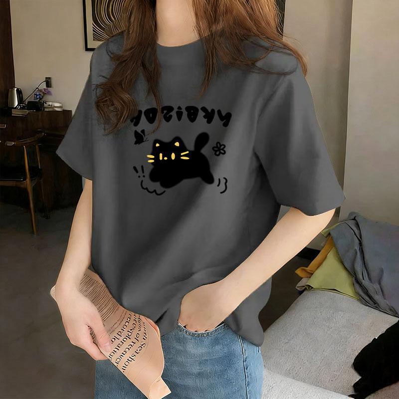 2026 American Cotton Trendy Round Neck Plus Size Short Sleeve T-shirt
