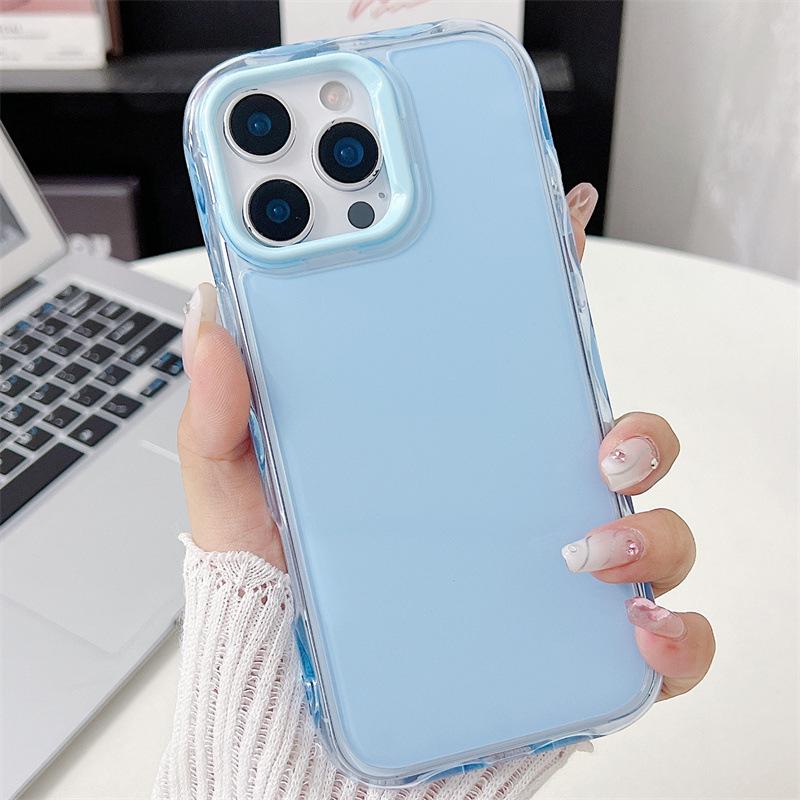 Jelly Ripples Transparent iPhone Case for 16 Pro Max, 14, 11 - Cross-Border Foreign Trade Compatible