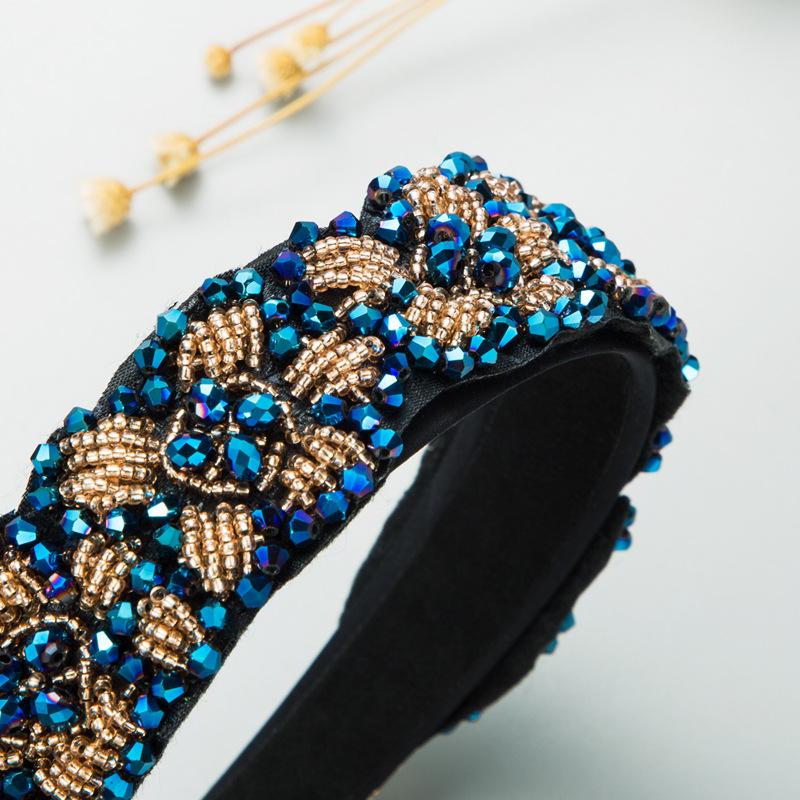 Damen Haarband Barock Palace Drill Collar Vintage Schwarz Hochwertige Kopfbedeckung