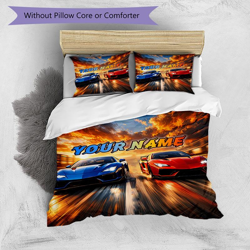 3PC Custom Name Dreams Bedding Set Duvet Cover Closure Includes 1 Duvet Cover & 2 Pillowcases for Bedroom