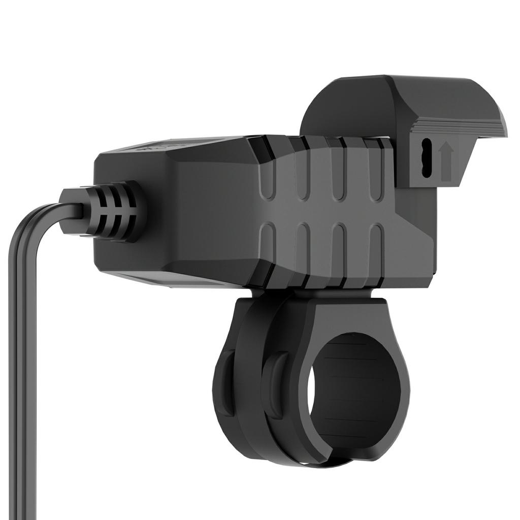 WUPP CS-2100A1 USB A+Type C Dual Port Fast Charging Motorcycle Phone Charger with LED Voltmeter