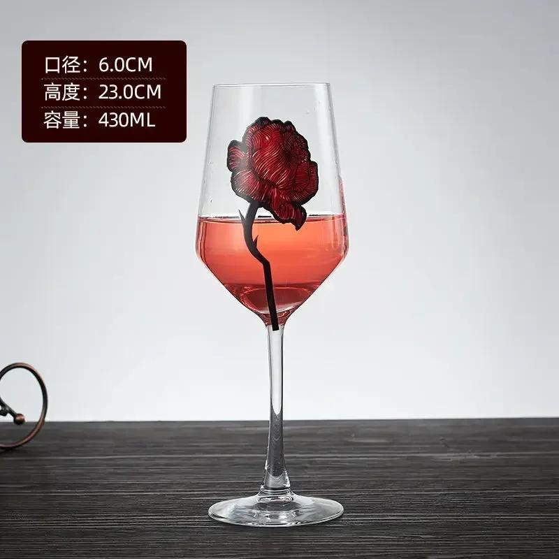 

1 шт. Ручная роспись Красная роза Узорчатый бокал Свадебный Красное вино Шампанское Бокал День Святого Валентина Свадьба Узор Розы Бокал для вина 463ml-600ml