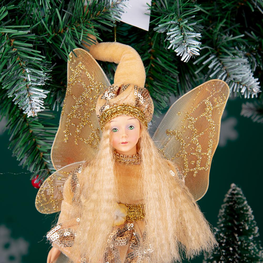 New Angel Elf Doll Multi Color Christmas Fairy Tree Jewelry Gold Elf Pendant Mini Fairy Statue Christmas Gift Home Decoration
