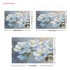 2D Flat Floral Art Backdrop Light Blue Magnolia with Green Leaves Background Cloth