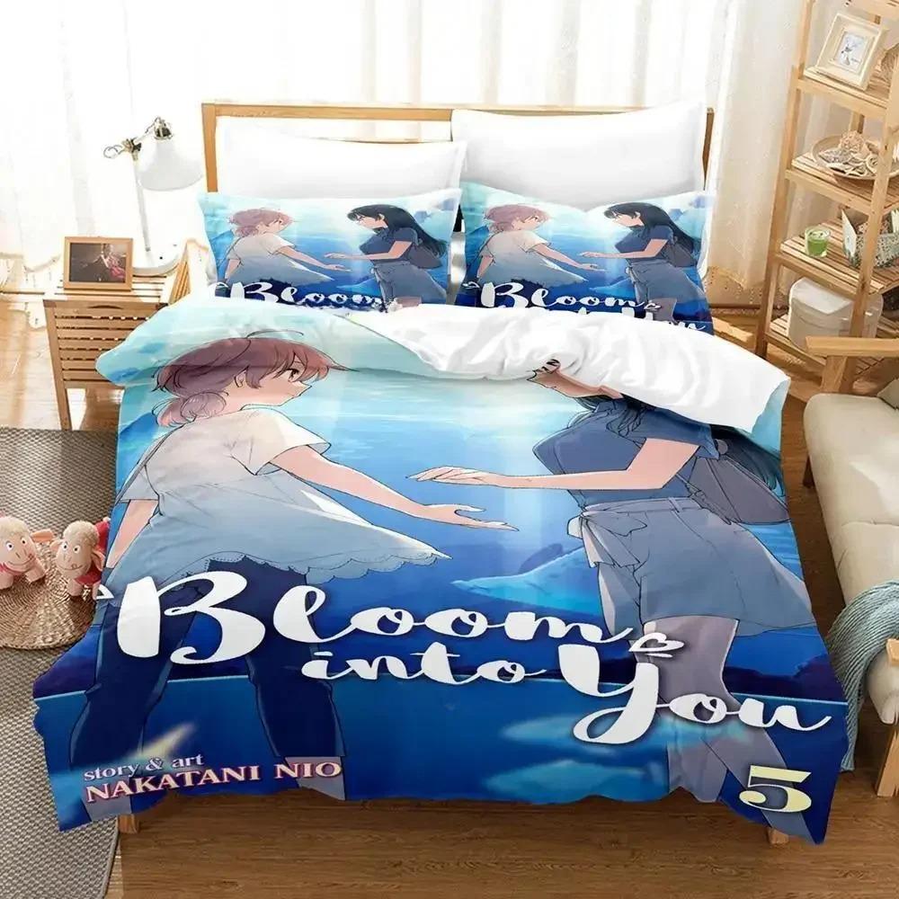 New Bloom Into You Bedding Set Single Twin Full Queen King Size Bed Set Adult Kid Bedroom Duvet Cover Sets Anime Bed Sheet Set