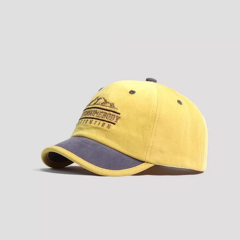 Drew Caveat Fashion Contrast Color 5cm Short Brim Baseball Cap Thin Embroidery Soft Top Comfortable Breathable Brim Hat