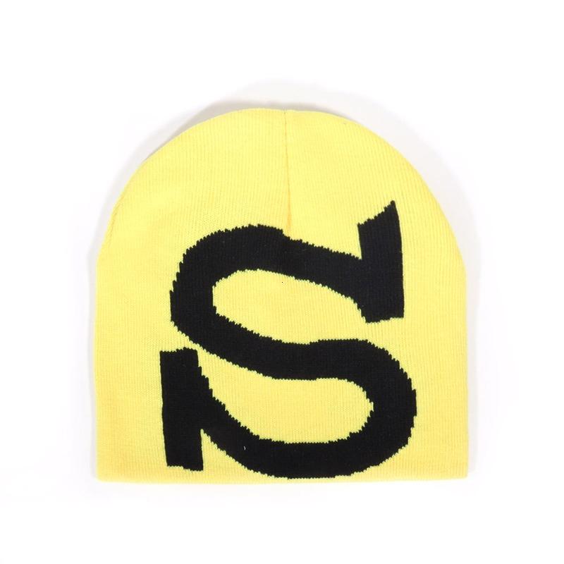 New Y2K Knitted Beanies Hat men women Autumn Winter Warm Beanies Hip Hop Ear Gorras Skiing Cycling Outdoor bonnets Letter S Hat