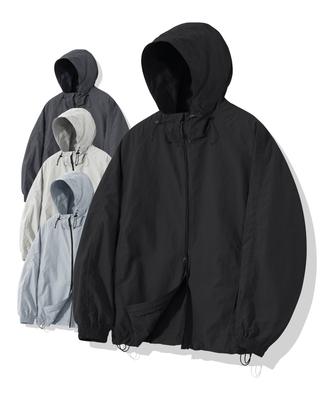 Moderment Two-Way Oversized Windbreaker Jacket_Black
