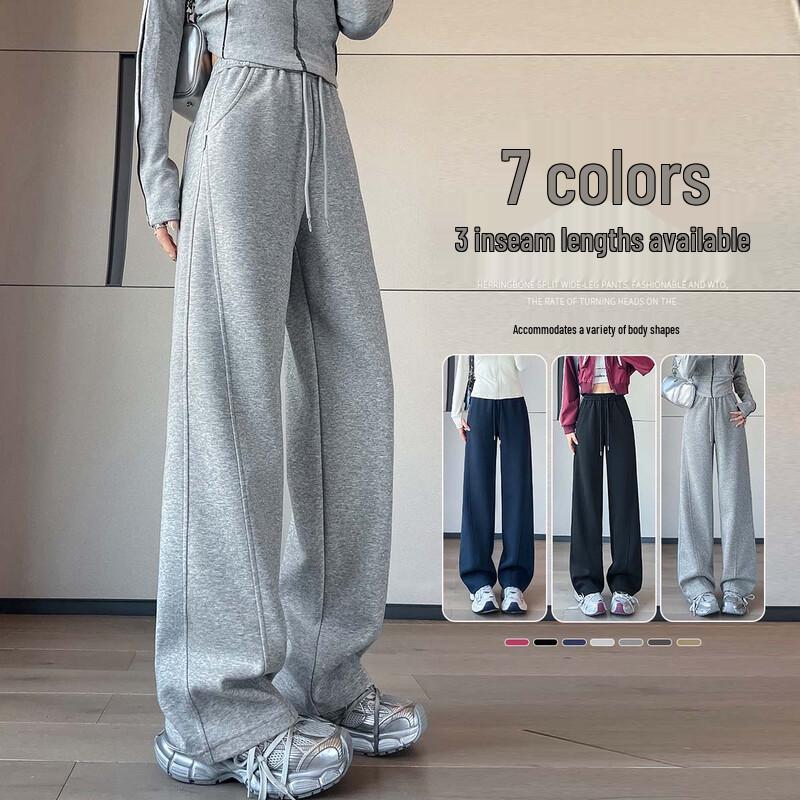 

Женские повседневные спортивные брюки с высокой посадкой, прямые, для миниатюрных, 2025 M