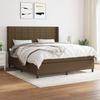 Box Spring Bed with Mattress Dark Brown 160x200 cm Fabric