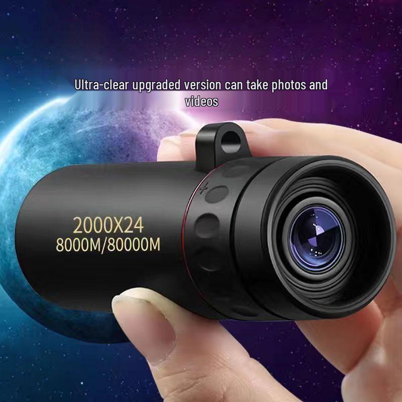 Monocular Black HD Telescope: High Magnification, Portable Dual-use, Mini Outdoor Mobile Phone Compatible