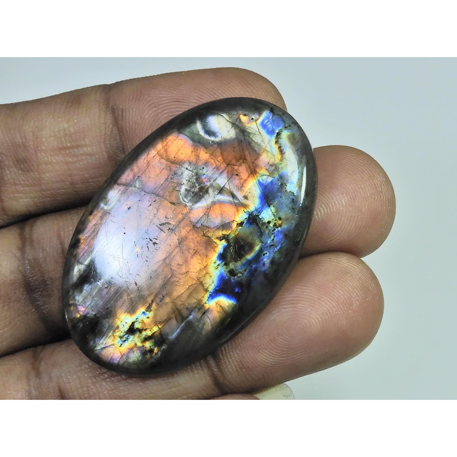 

29X45X05MM Natural Purple Labradorite Spectrolite Oval Loose Gemstone 78Cts. D-423