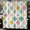 1pc Bathroom Shower Curtain, Patchwork Art Exhibition, Vintage Party Shower Curtain, Includes 12 Hooks, 180*180cm Bathroom Cur