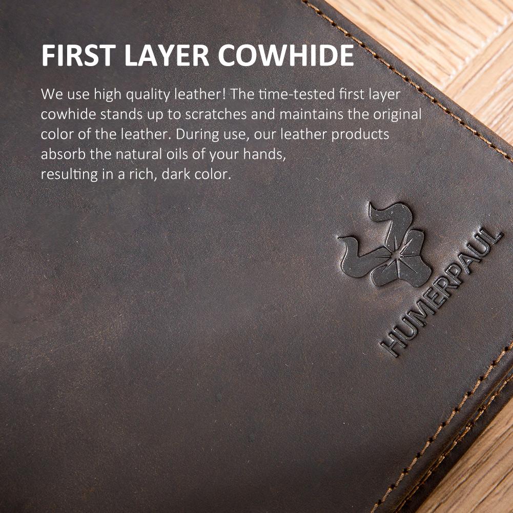 Humerpaul Leather Passport Bag  Large-capacity Multi-shot Function Coin Purse