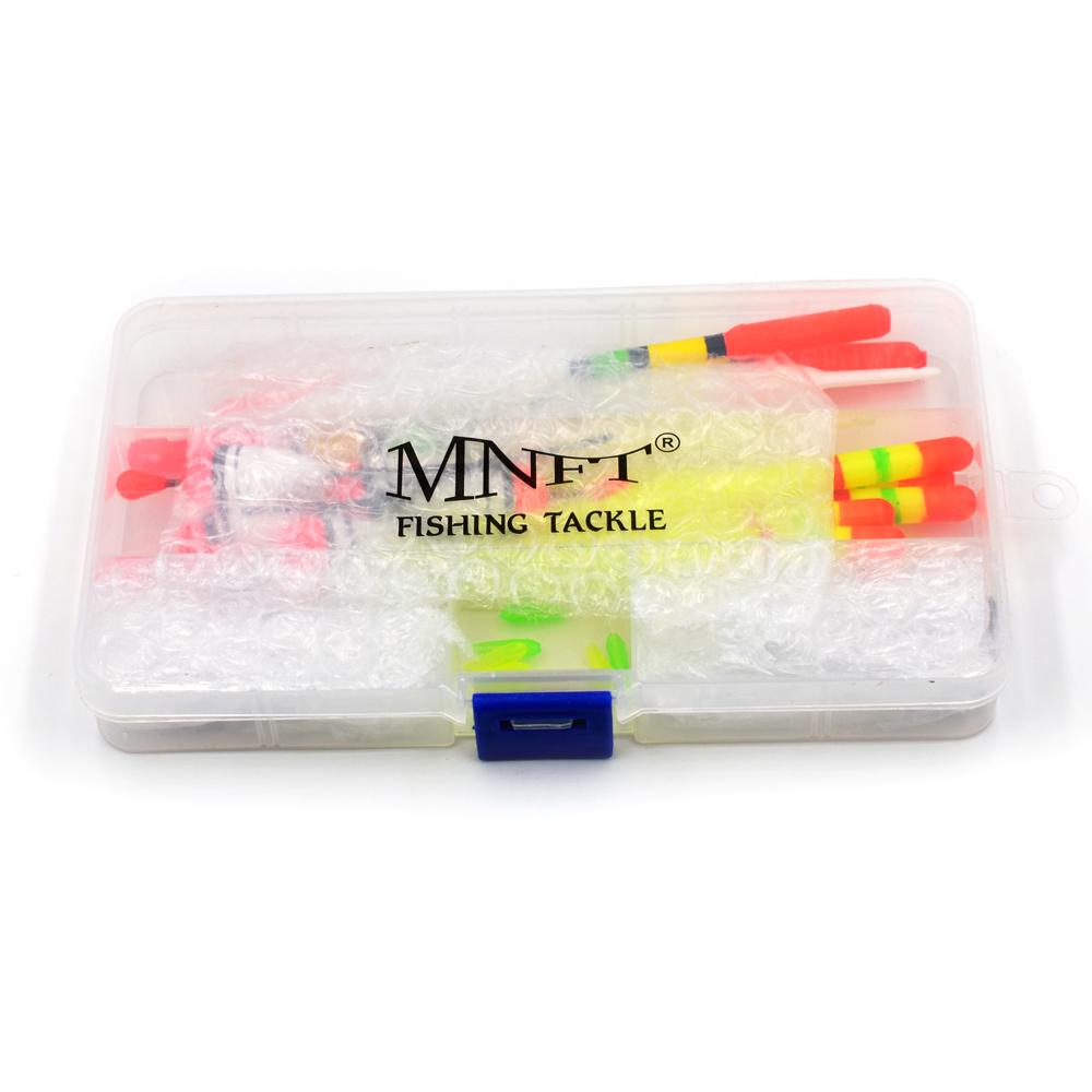 15PCS 3 size Vertical Fishing Float Buoys Bobber Fishing Tackle buoyage with Free Tackle Box + 30pcs Hooks Combo