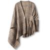 Korean Fashion Design Sense Cloak Plaid Irregular Woolen Coat Women Spring and Autumn New V Neck Top Shawl Cardigan Female