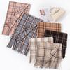 Korean Style Autumn and Winter Atmosphere Scarf for Women Autumn and Winter Thickened New Imitation Cashmere Retro Plaid Tassel Scarf for Women