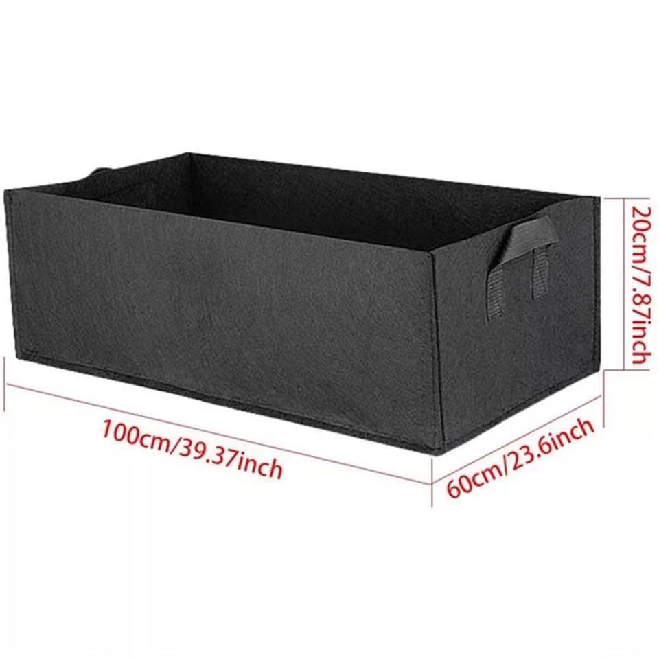 Rectangular Multi-Grid Felt Planter Bag for Vegetables and Flowers