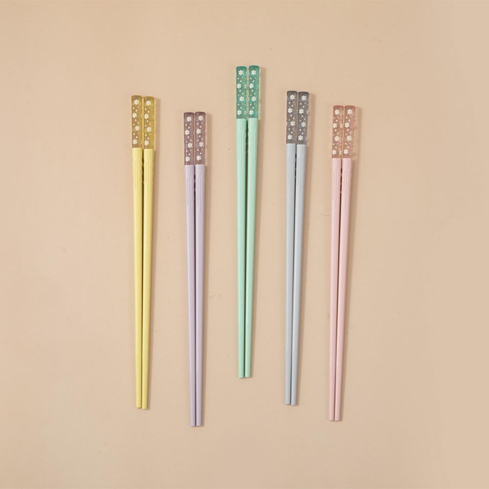 5 Pairs Multicolor Amber Sakura Chopsticks Non-Slip Japanese Chopsticks Portable Sushi Sticks  Ramen