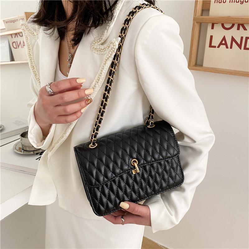 Lingge Chain Big Bag Shopping Messenger Bag Mommy Bag Pu Bag