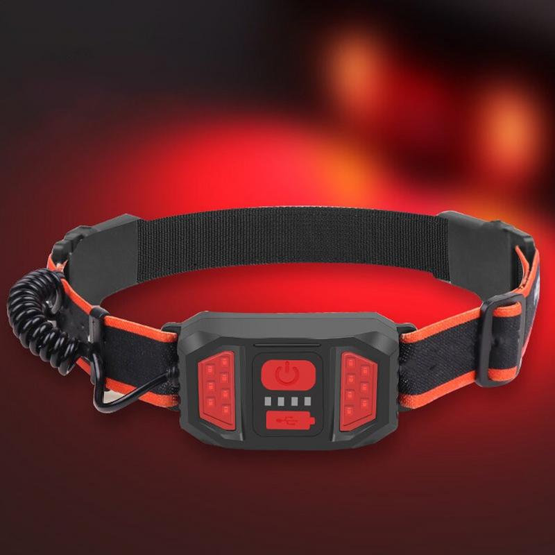 Headlamps For Adults Rechargeable Waterproof Flashlight Headlight Adjustable Headband USB Rechargeable Headlamp With Red Light