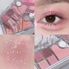 Six Colour Eyeshadow Palette Blush Highlight Highlighter Pearl Matte Fine Shimmer Eyeshadow Affordable Makeup