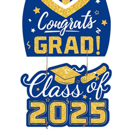 Závěsná cedule k promoci 2025 na vchodové dveře, třída 2025, gratulujeme absolventovi, uvítací cedule na verandu pro dekoraci promoční oslavy