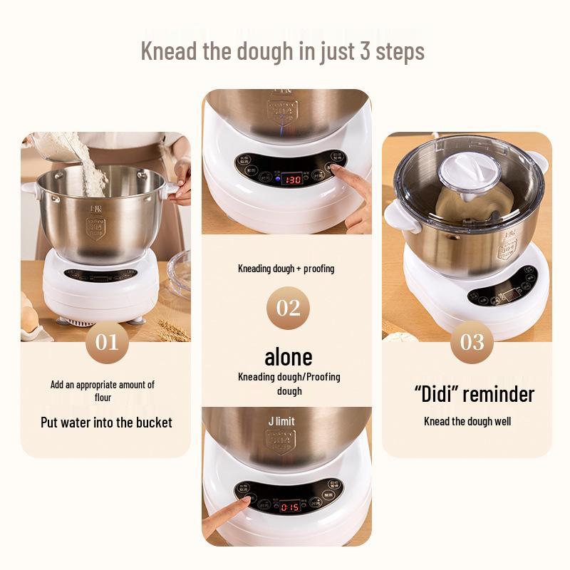 Smart Touch Stainless Steel Dough Maker: Kneads, Proofs, Ferments, & Makes Bread and Mantou with Constant Temperature Control