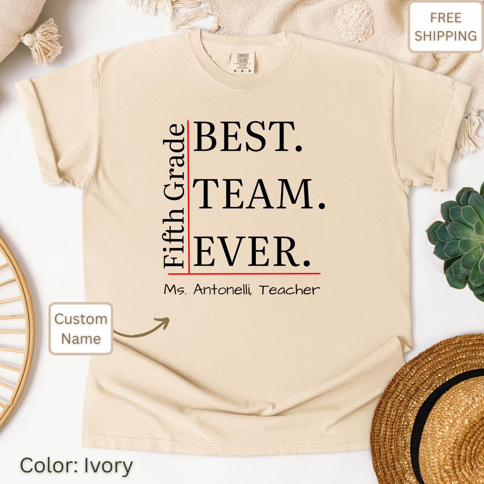 5th Grade Dream Team T-Shirt: Teacher Appreciation School Tee S