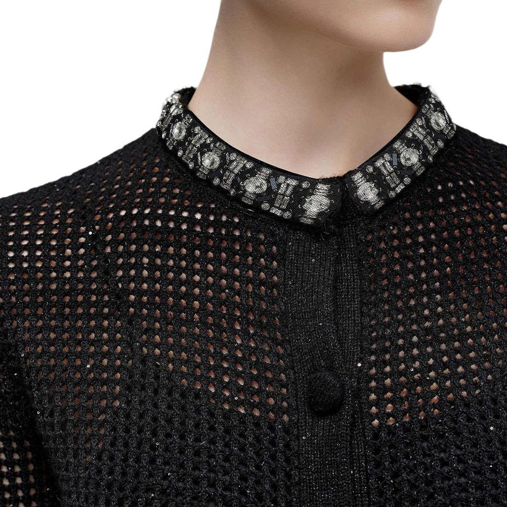 Karl Lagerfeld French Elegant Daily Commuting Casual Relaxed Date Outfit Light Luxury Quality Women Cardigan Black K26L2201