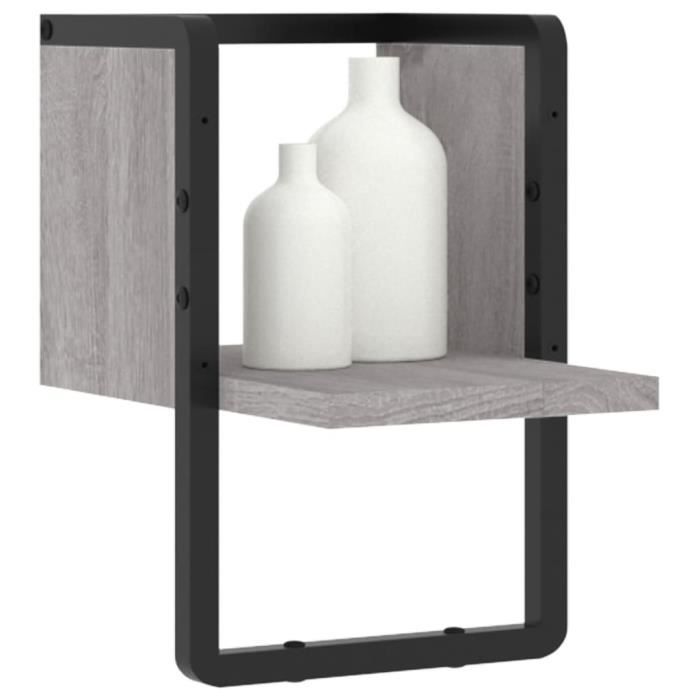 VidaXL Wall Shelf with Bar Sonoma Grey 20x25x30 Cm 836276