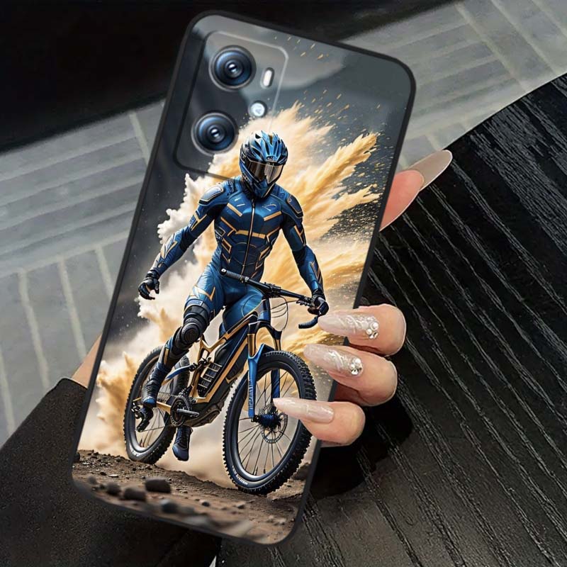 Creative motorcycle rider cool For OPPO Reno 5 6 7 A96 A40 A58 Realme GT A74 A78 Neo2 A74 A78 Find X5 X3 X7 X8 Black Phone Case