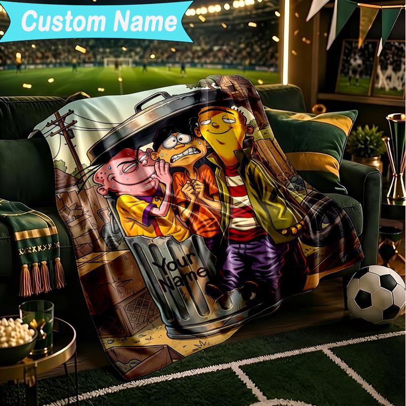 1PC Custom Name Blanket Edd Eddy Adventure Flannel Blankets Patterns Throw Blanket All-Season Soft Gift for Couch, Bed, Camping, Birthday Gifts