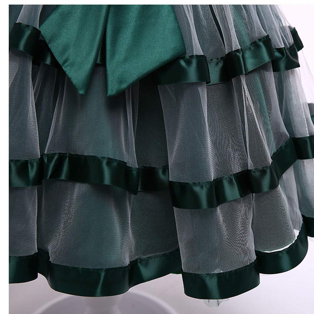 Forpend DR69 Kleid für Größen Spitzenkleid Kinder Mädchen, Formal, Rezital, Hochzeit, Kinderbekleidung, 110, 120, 130, 140, 150, 160cm, Organza,