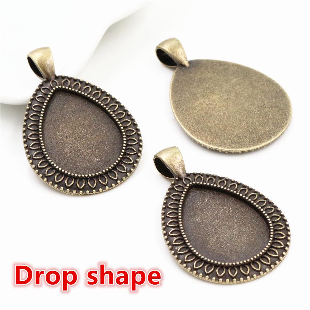 10 pièces 18x25mm Taille intérieure 3 couleurs Style classique Cabochon Camée Base Monture Charms Pendentif Bijouterie