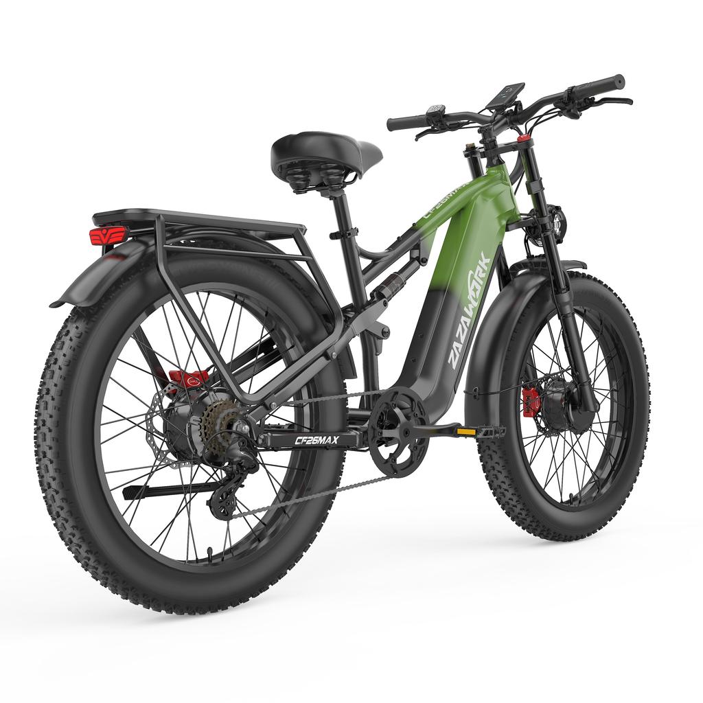 Electric Bike for Adults ZAZAWORK CF26 MAX 48V 25Ah Battery 120–150 Km Range Dual 1000W Motor E-Bike Dual Suspension 26 X 4.0-inch Fat Tires