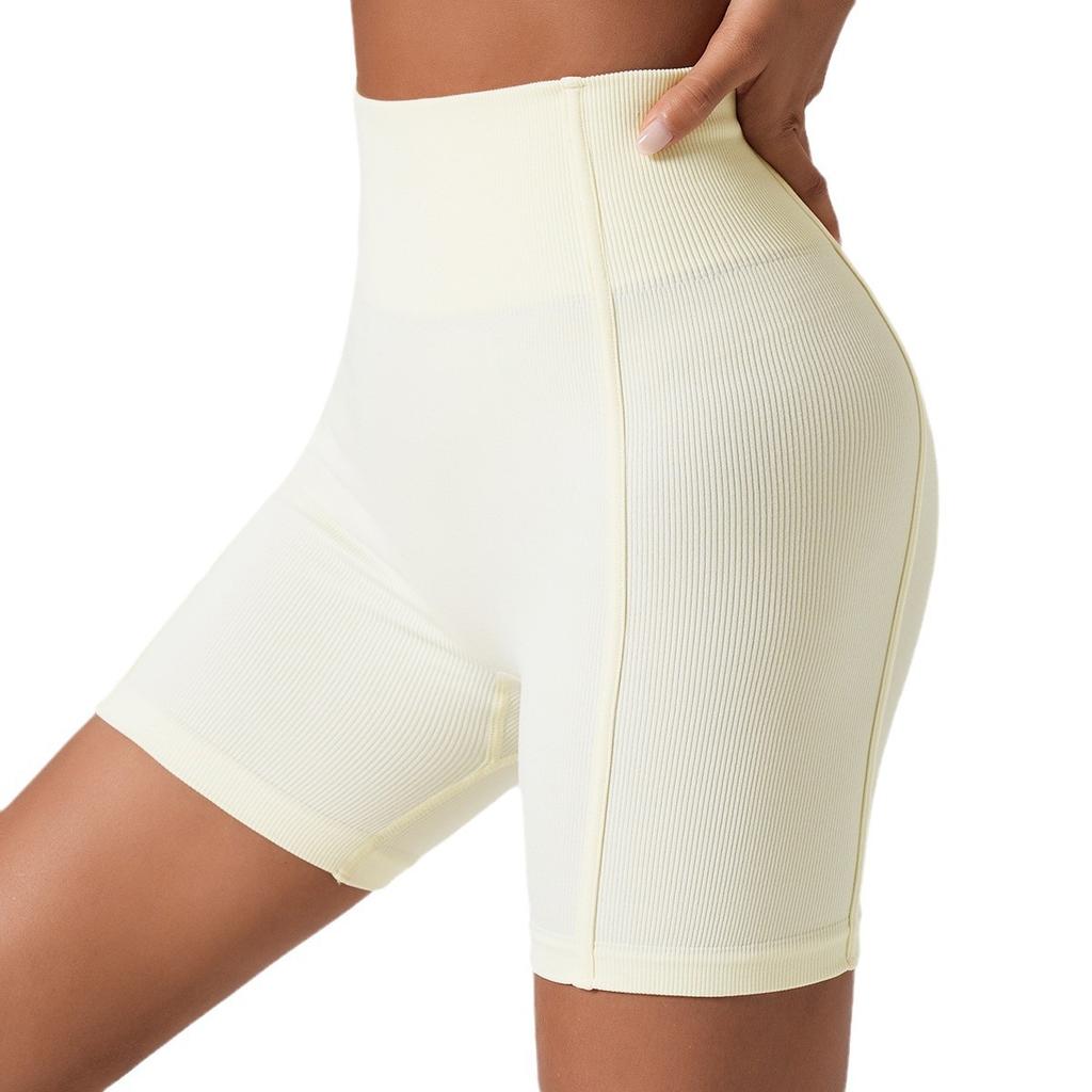 Sports shorts European and American yoga shorts peach hip lift high waist fitness pants tight running woman