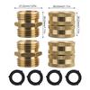 Hose Adapter Male to Male Female to Female Rustproof 3/4'' Brass Connector Anti Deformed 4 Pieces Adapter with Washers