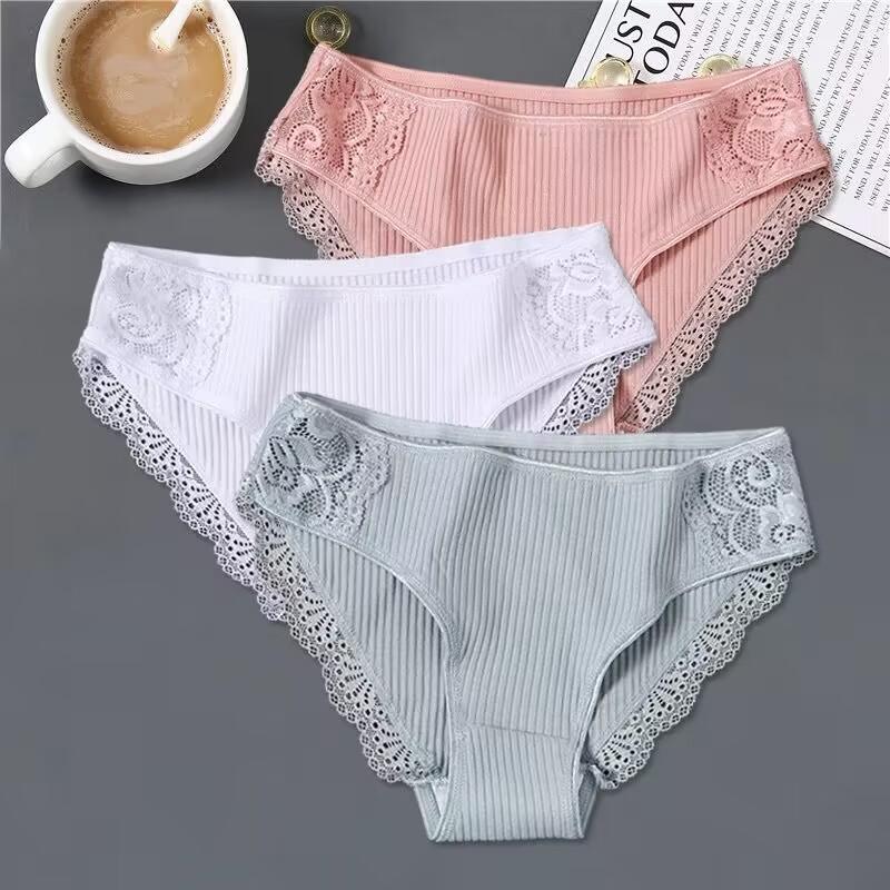 3Pcs/lot Solid Women's Panties Comfort Underwear Skin-friendly Briefs Women Sexy Low-Rise Panty