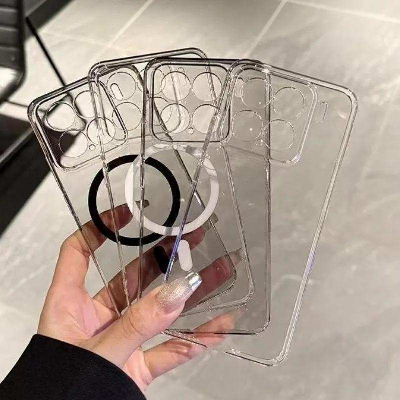 Transparent Camera Protection Cases for Xiaomi Mi 15 14 13 Ultra Magnet for Magsafe Case Cover for Xiaomi 13 14 15 Pro