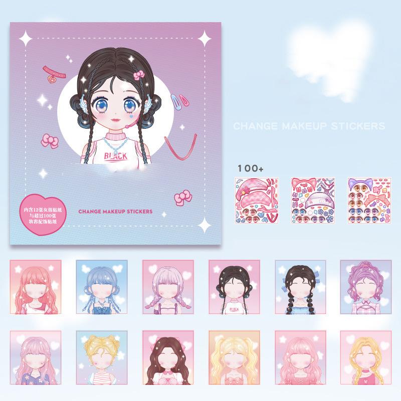 1 Set Of Makeup Changing Stickers For Hand Account Guka Stickers Princess Toy Book Stickers For Interactive And Fun Decoration