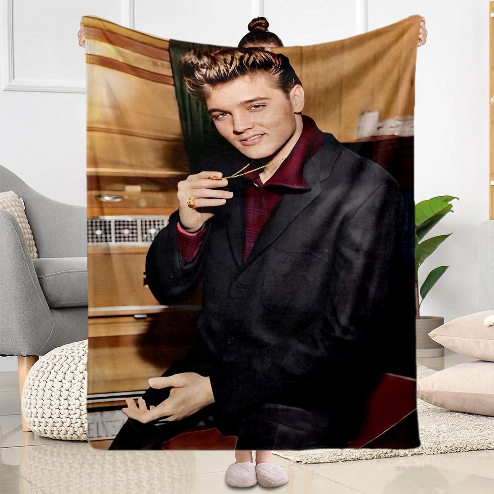 Elvis Presley Performance Blanket Soft Warm Cozy Perfect for Sofa Livingroom Seaside for All Occasions Modern Style Gifts For Family Or Friends