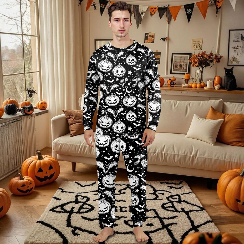 Family Matching Print Sets Pajamas Loungewear Outfits Family Matching Long Sleeve Tops+Pants Set