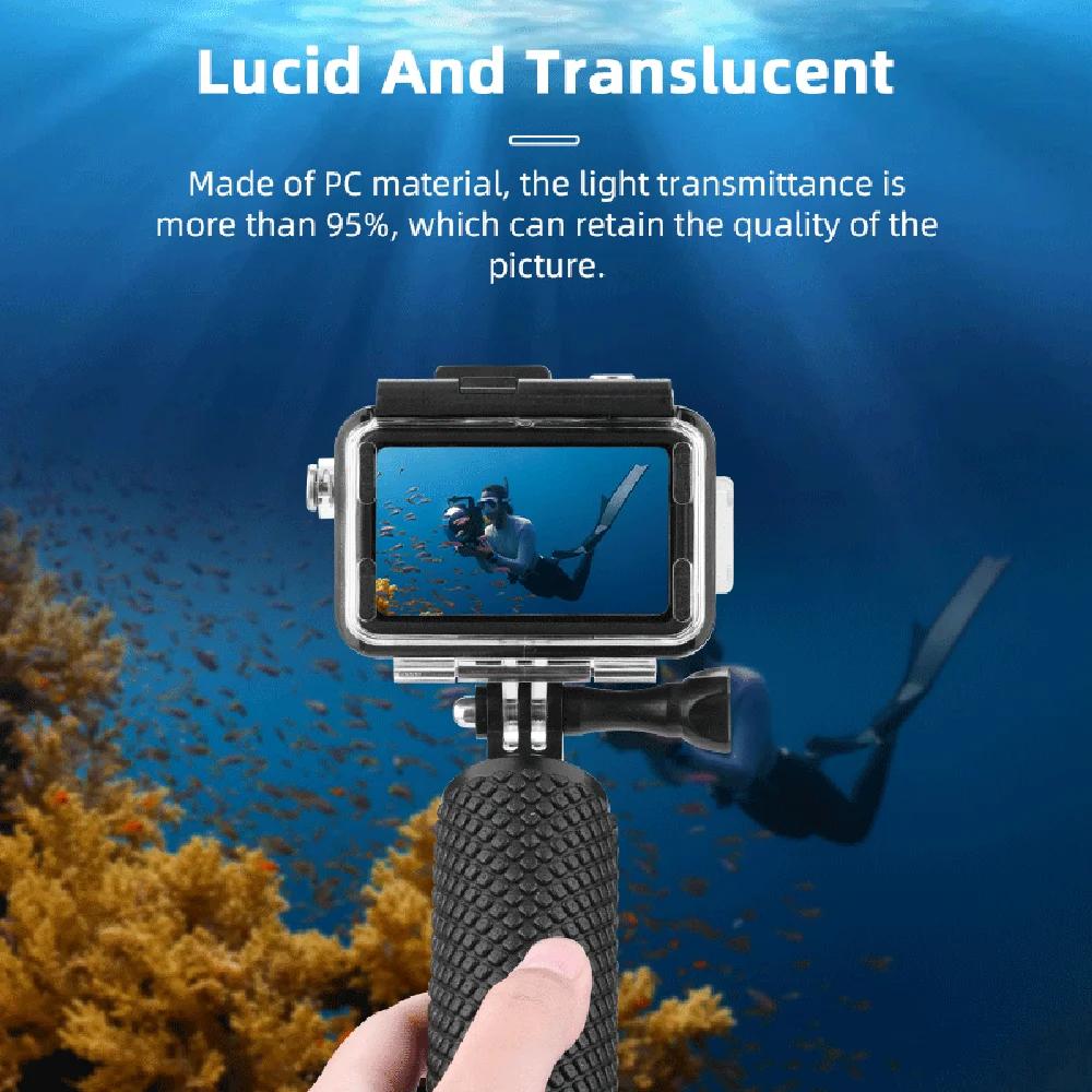 BRDRC 60M Wasserdichtes Gehäuse für DJI Osmo Action 5 Pro/4 Unterwasser-Tauchgehäuse Abdeckung Hochfestes Schutzkamera-Zubehör