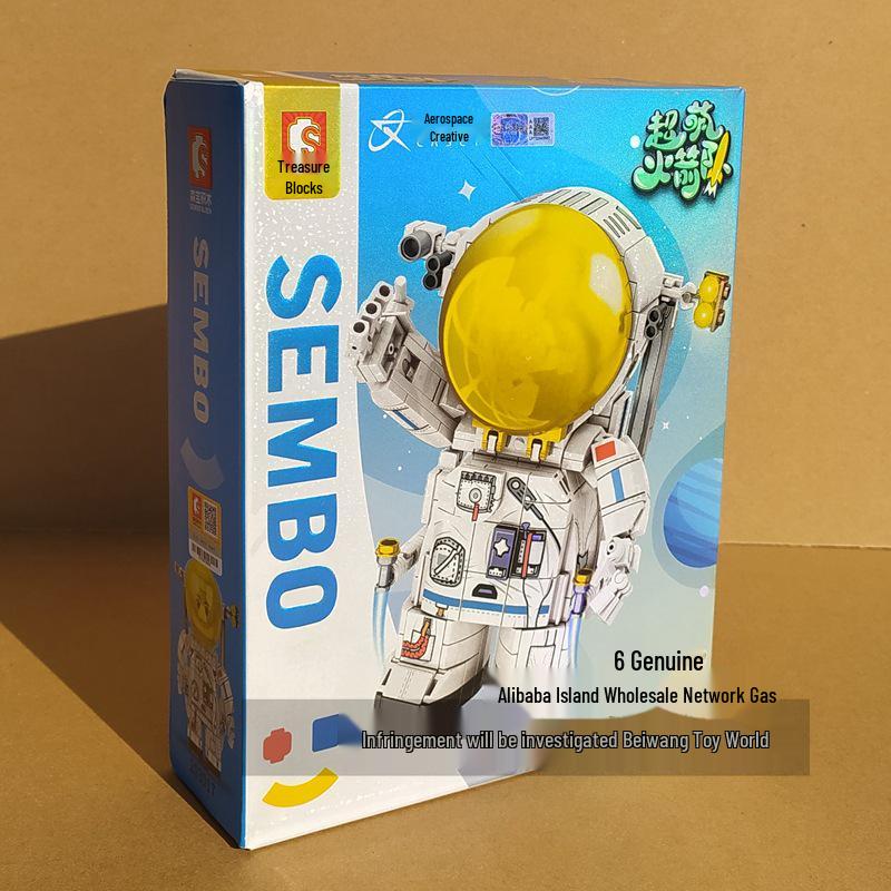 Senbao 203017 Space Astronaut Rocket Assembly Toy - Cute Astronaut Figure for Kids.