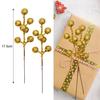 30/2PCS 17.5cm Christmas Tree Berry Decoration Simulation Glitter Gold Silver Red Blue Berry Bouquet DIY Wreath Home Decoration