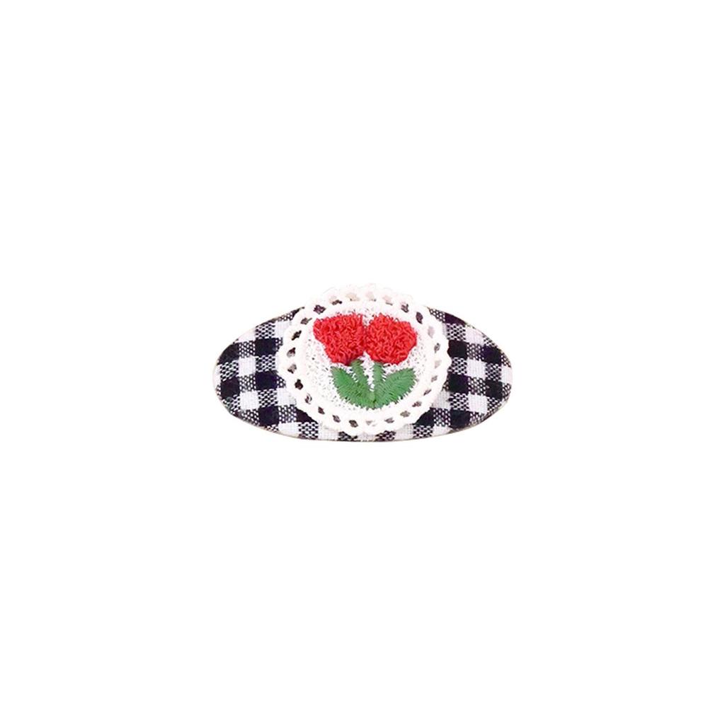 Korean Kids Oval BB Hair Clip - Cute Animal & Flower Design, Non-Damaging, Perfect for Baby Bangs.