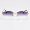 Rectangular Sun Glasses  90s Classic Fashion Summer Street Shot Decoration Luxury Metal square Frameless Sunglasses