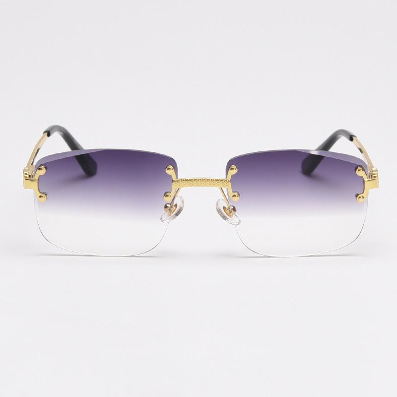 Summer Hot Sale Rimless Glasses Frames Luxury Frameless Sun Glasses UV400 Sunglasses Woman Rimless Sunglasses rectangle
